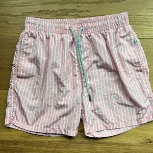Pink Striped Swim Trunks